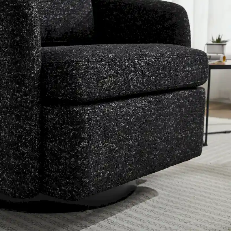 Black+ Gray 31.5 Chenille Swivel Accent Chair