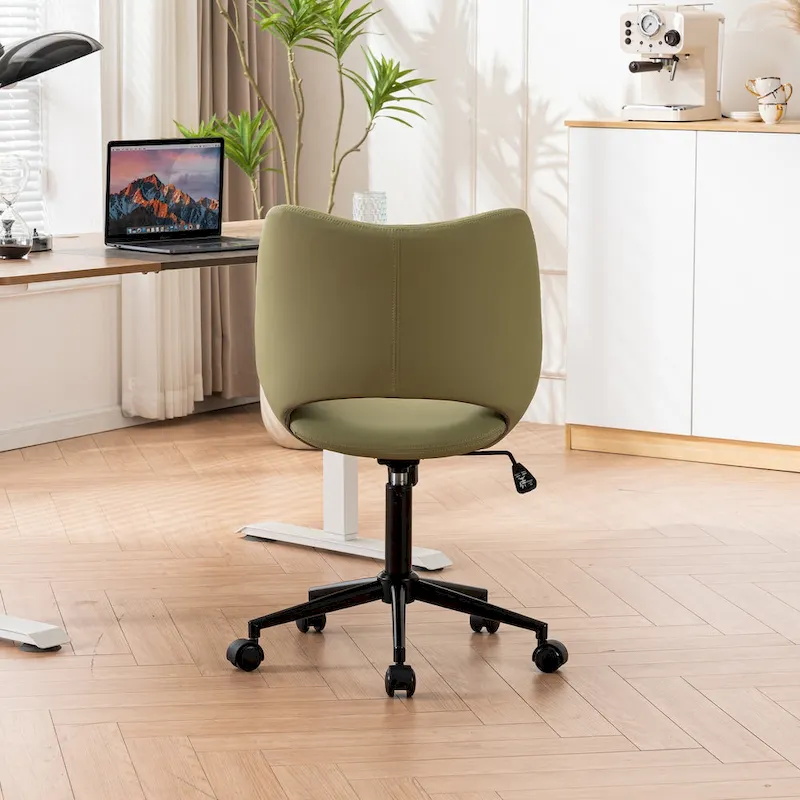 Swivel Armless Ergonomic Office Chair with Wheels