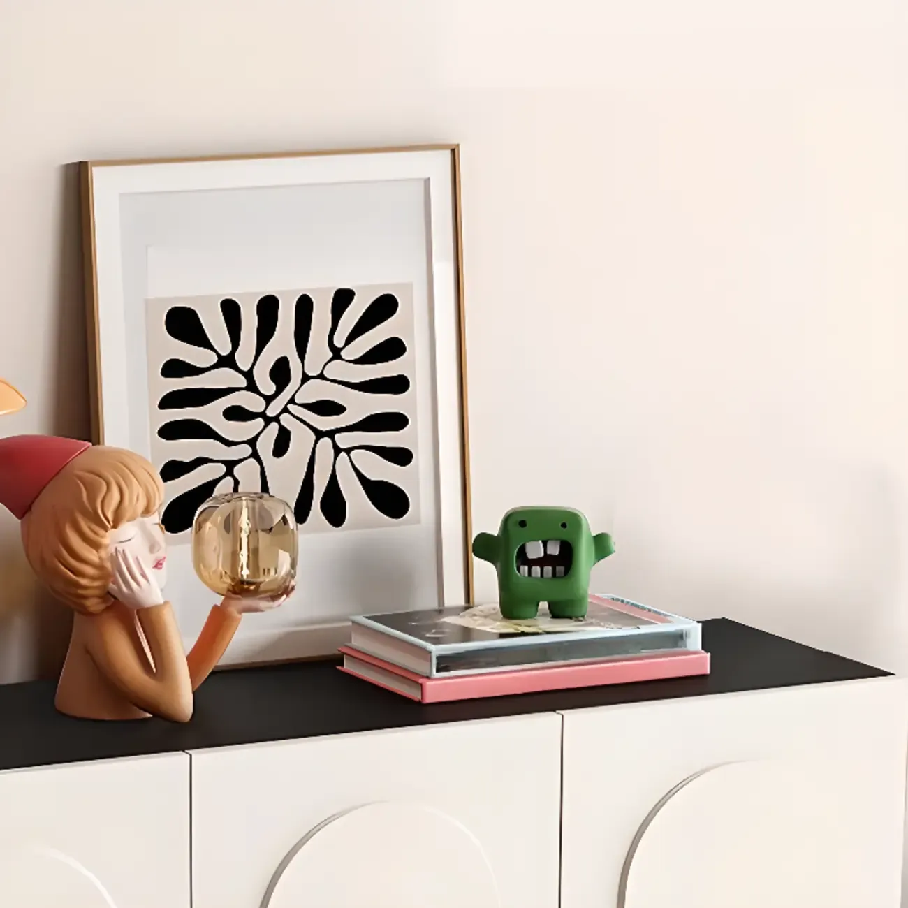 Chic Adjustable Shelves Wood Shoe Cabinet in White/Black