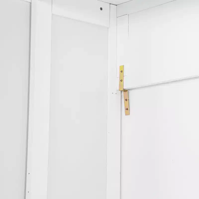White Queen Murphy Bed with Wardrobe & Desk, 2–3 Person Assembly