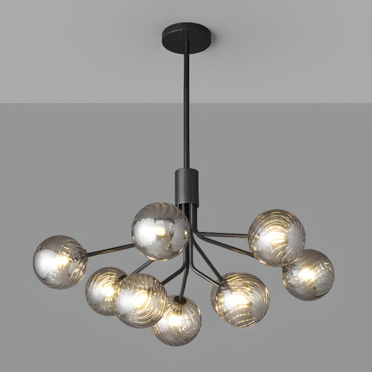 2-Tier Modern Globe Chandelier Adjustable Hanging Length