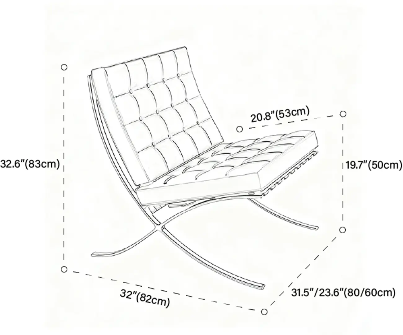 Mid-Century Modern  Leather Lazy Lounge Accent Chair