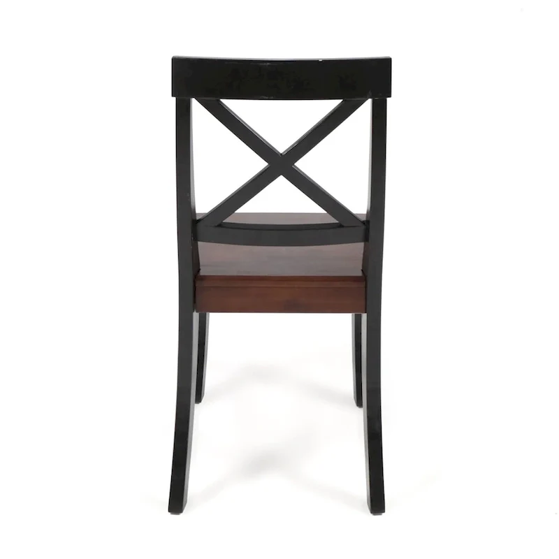 Farmhouse Acacia Wood Dining Chairs Set of 2 - X-Back Design, 300 lbs Capacity, 35.5