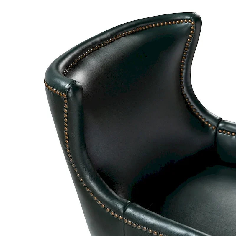 Angeles Mid-century Modern Ergonomic Vegan Leather Armchair with Wingback Set of 2 by HULALA HOME