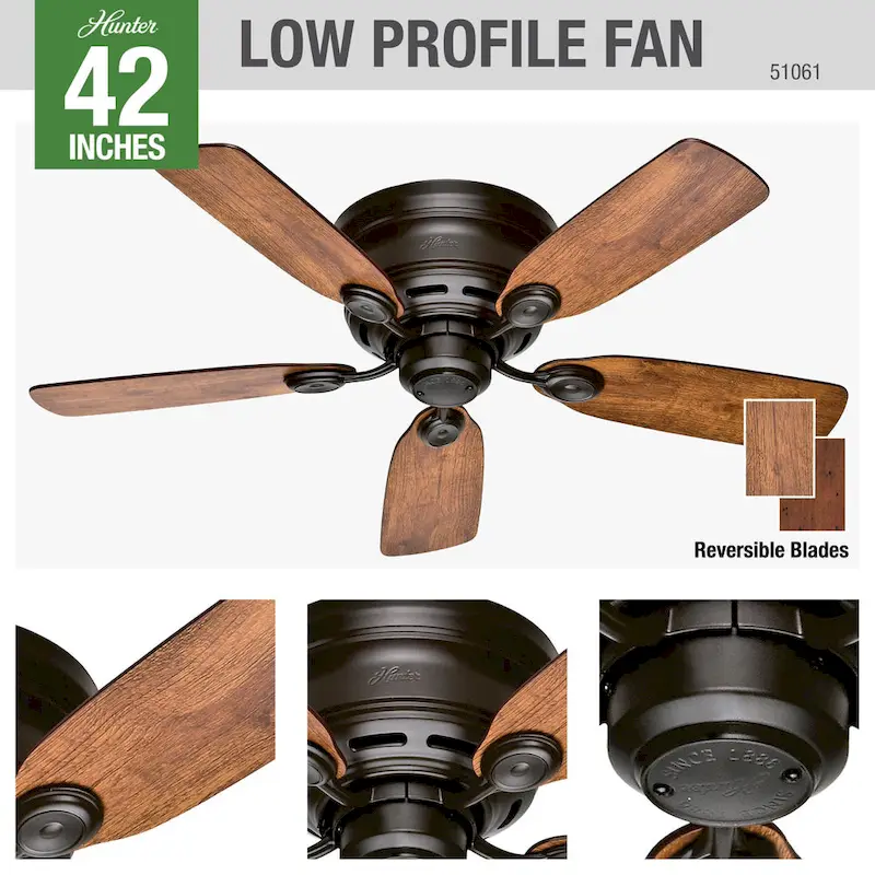 Hunter Low-profile 42-inch White 5-blade Ceiling Fan