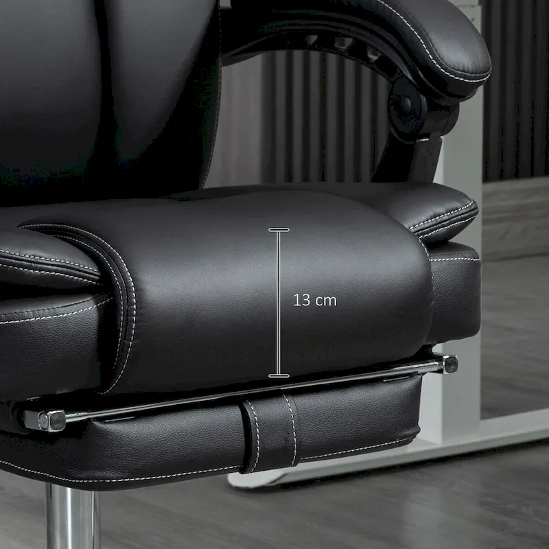 Massage Office Chair with 6 Vibration Points, Heated Reclining Computer Chair,Swivel Chair with Adjustable Height and Footrest