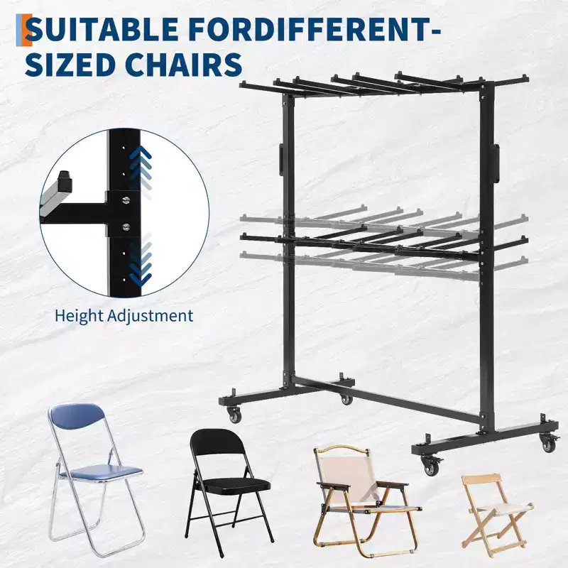 Folding Chair Rack, Heavy-Duty Folding Chair Rack and Table Cart