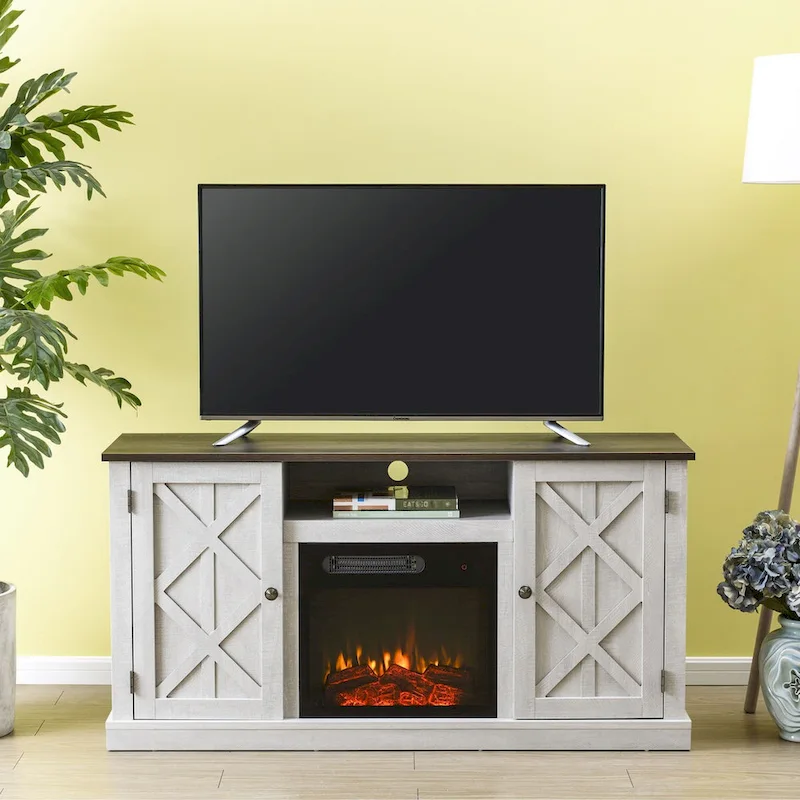 54 in. TV Stand Console for TVs up to 60 in. with Electric Fireplace - 54  in Width