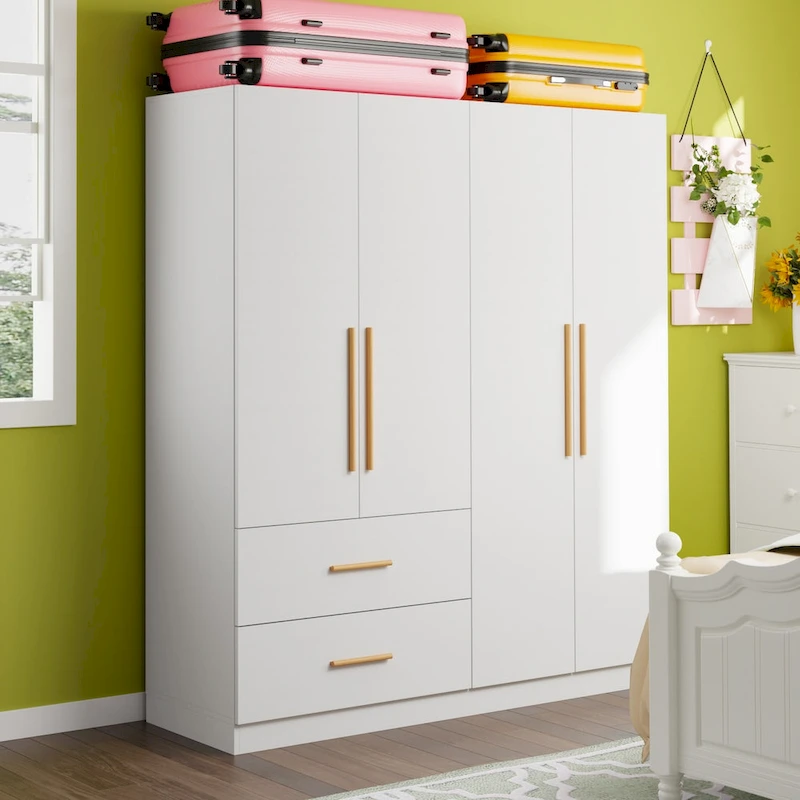 63 Wide Large Freestanding Armoire Wardrobe Cabinet with Drawers