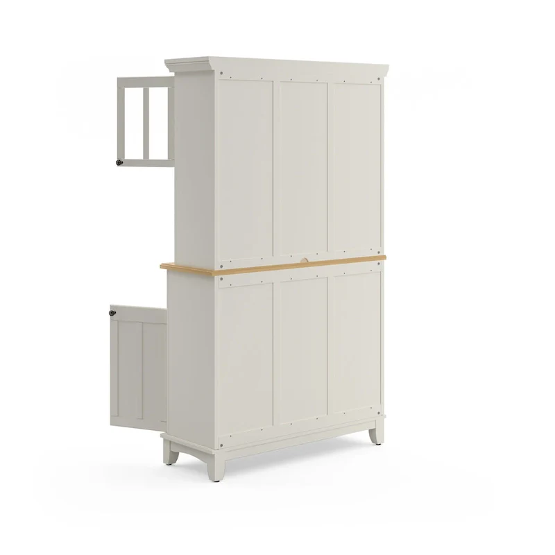 Homestyles Buffet of Buffets Off-White Server with Hutch & Wood Top
