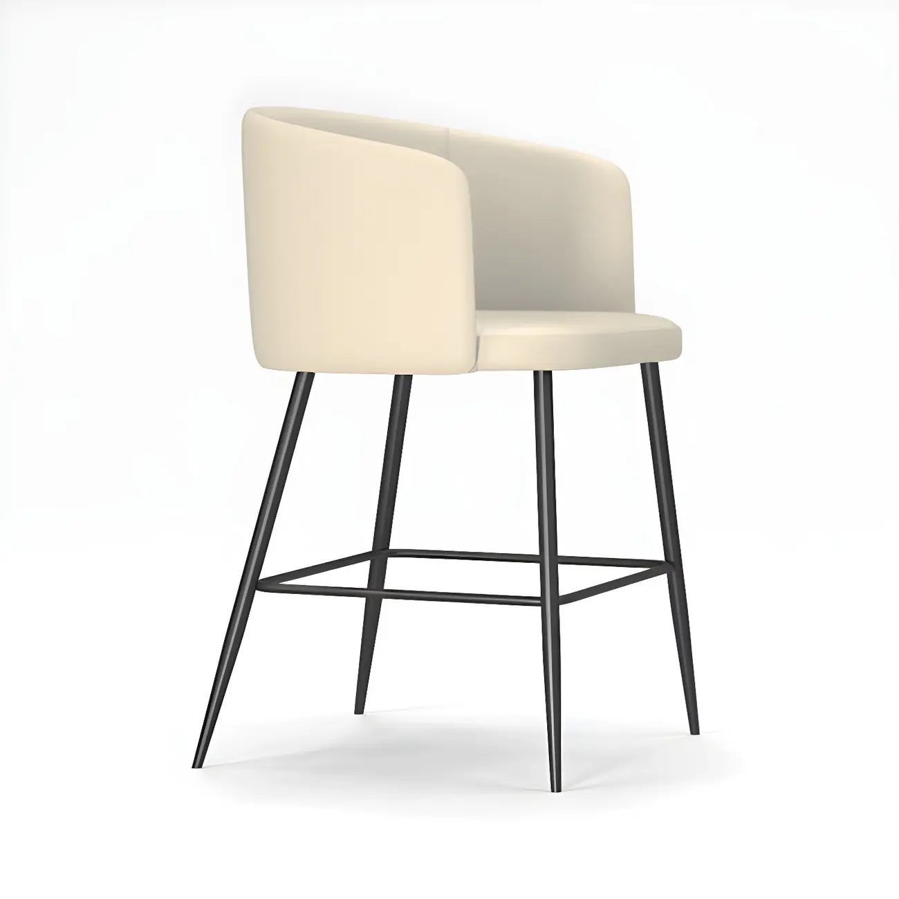 Bucket Faux Leather Wingback Counter Height Bar Stools