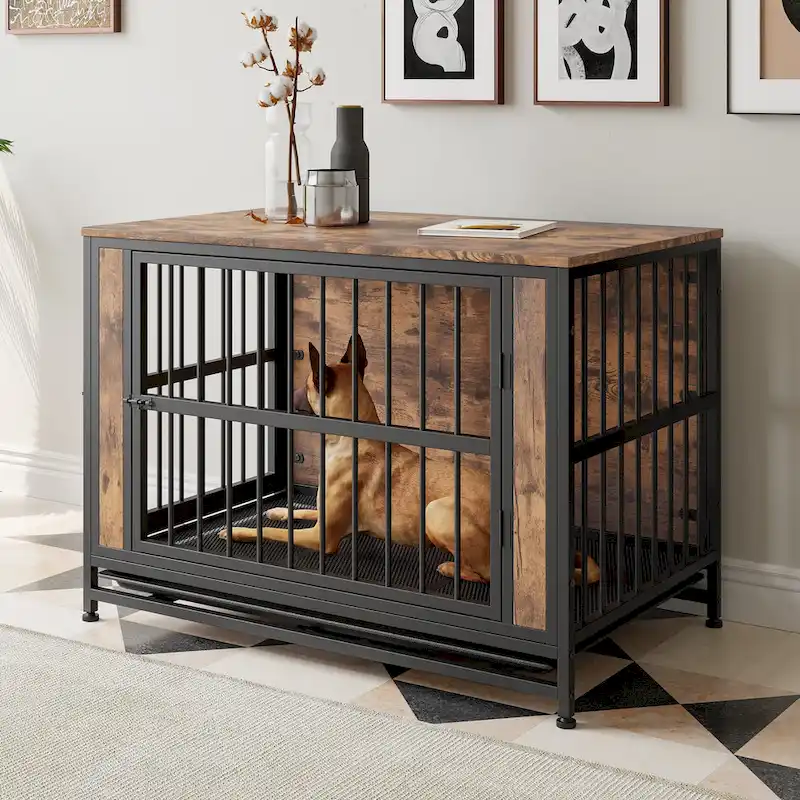 Dog Crate Furniture,Wooden Dog Crate Table,38.9