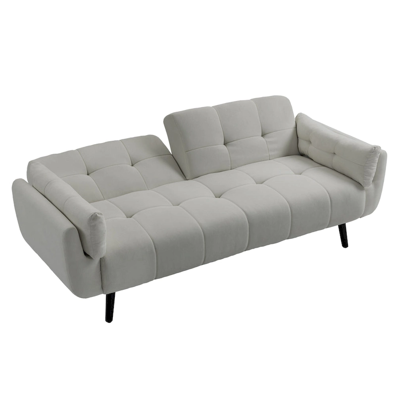 75 Convertible Sleeper Futon Sofa Bed With Adjustable Tufted Back