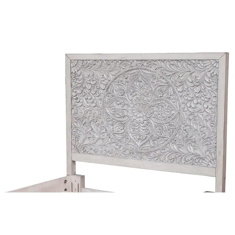 Origins by Alpine Aria Panel Headboard in Weathered Light Gray