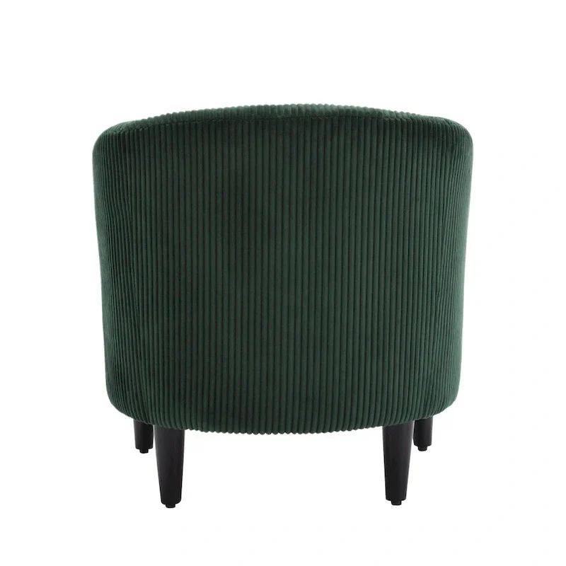 Emerald 24.8 Upholstered Barrel Chair with Wood Legs and Pillows