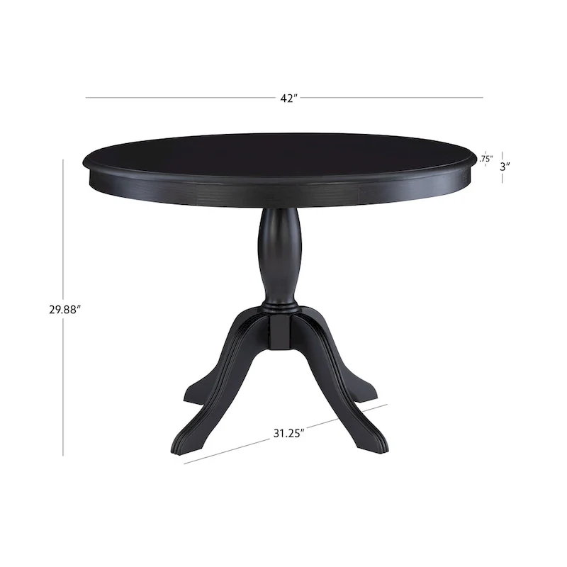 Round Solid Wood Pedestal Table