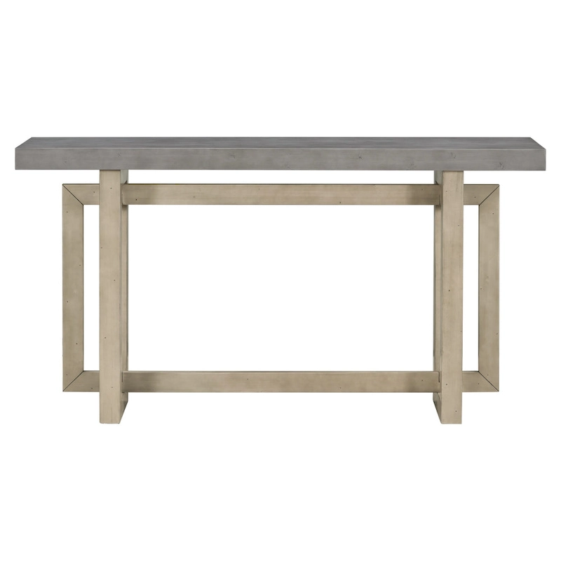 Console Table with Industrial-inspired Concrete Wood Top