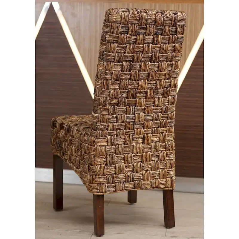 Victor Woven Abaca/Mahogany Dining Chair (Set of 2)