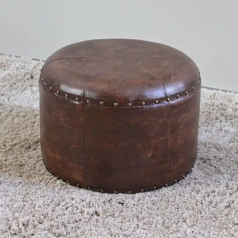 International Caravan Carmel Round Ottoman Stool