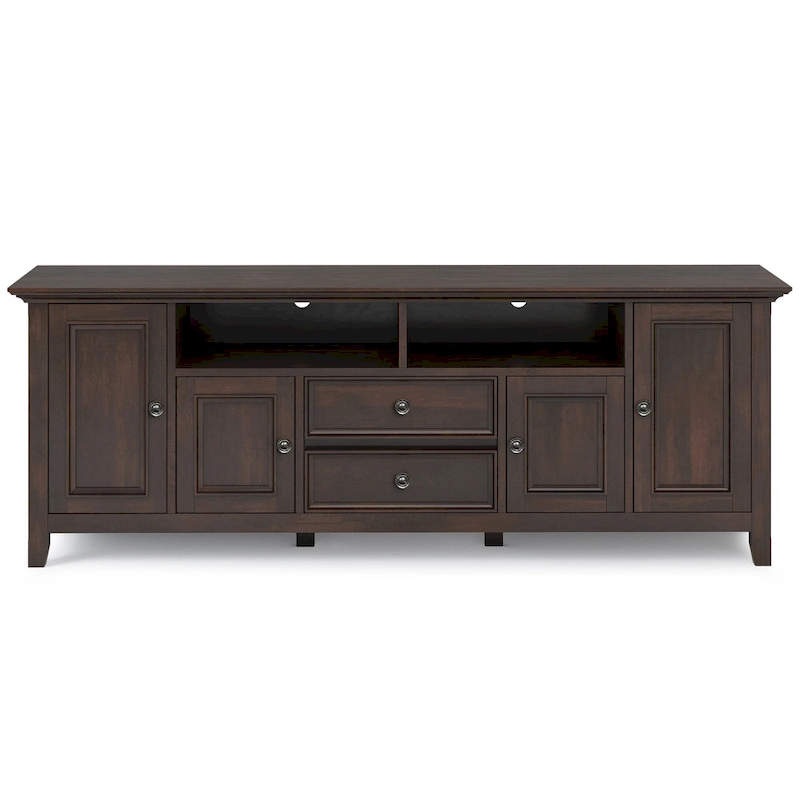 WYNDENHALL Halifax 72 inch Wide Solid Wood Transitional TV Stand - 72w x 19d x 26 h