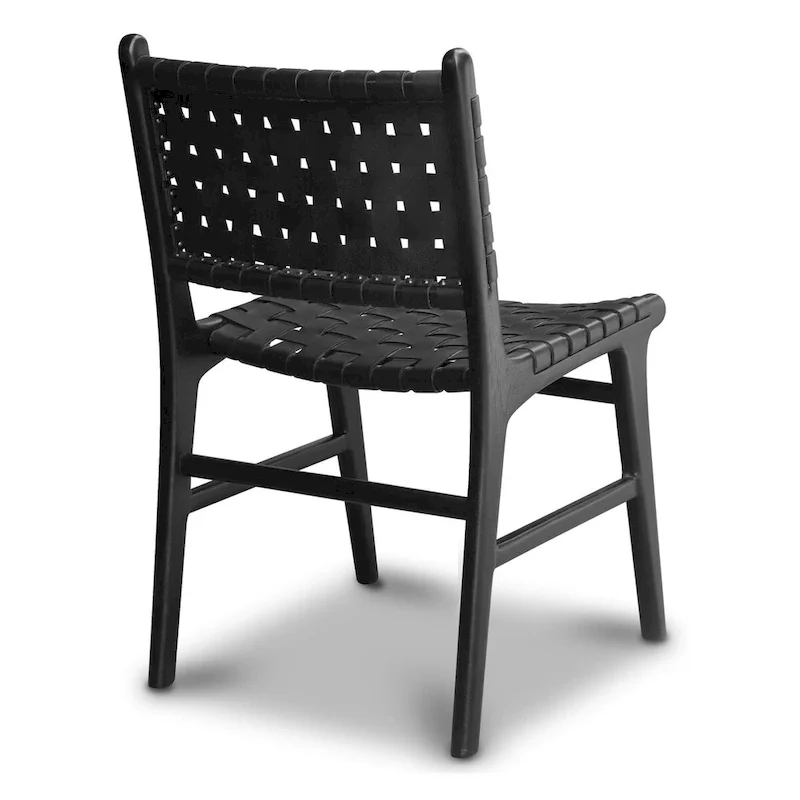 Banda Teak & Leather Dining Chair - Solid Teak Wood Frame