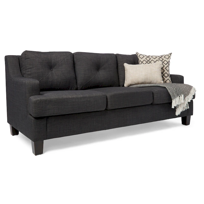 Elston Tufted Linen Track Sofa by iNSPIRE Q Modern