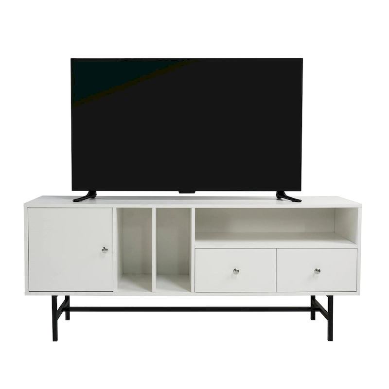 Rochester 2-Drawer 4-Shelf TV Stand Credenza with Iron Legs