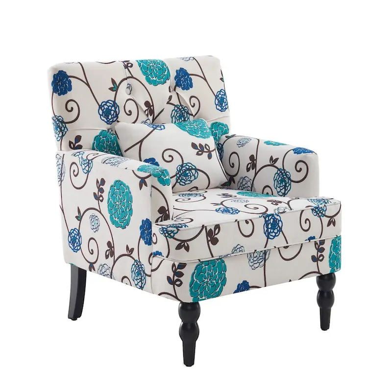Upholstered Accent Chair with Lumbar Pillow - Single Seat