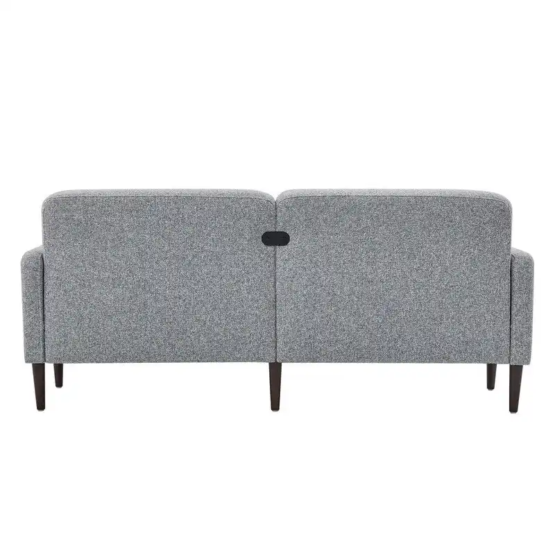 Gray Mid-Century Tufted Sofa Set - 1-Seater & 3-Seater