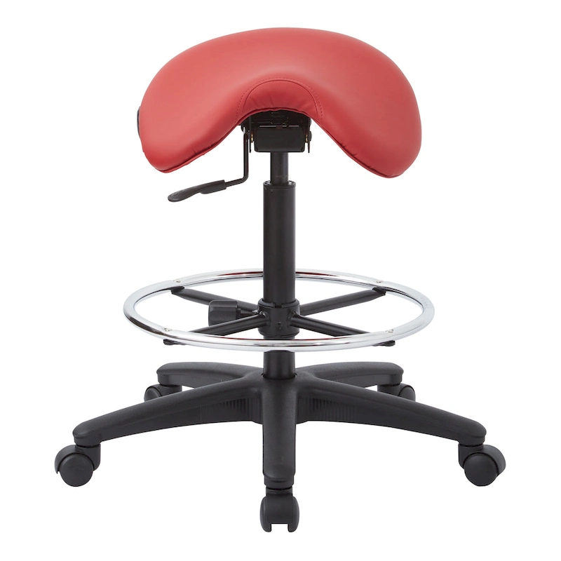 Backless Stool with Height-adjustable Saddle Seat