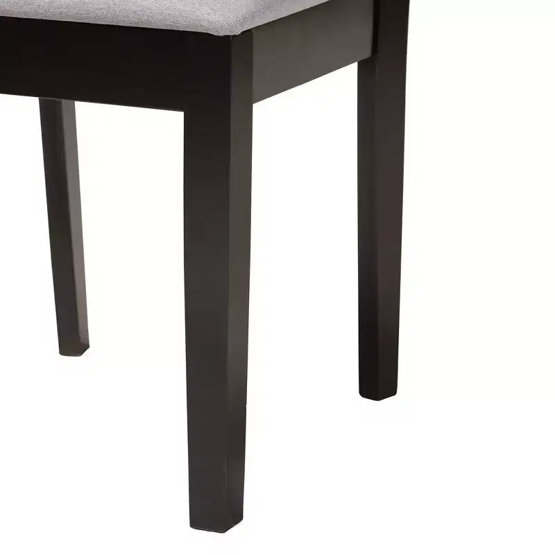 Modern Fabric & Wood Dining Set for 6 – 4 Chairs + Bench + Table