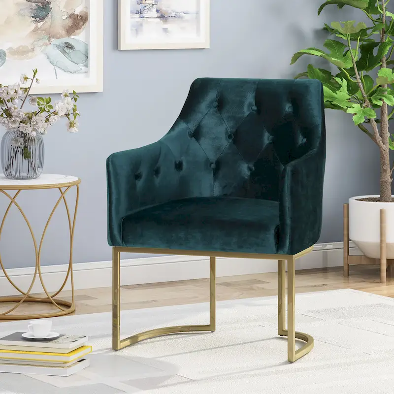 McDonough Modern Tufted Glam Accent Chair by Christopher Knight Home