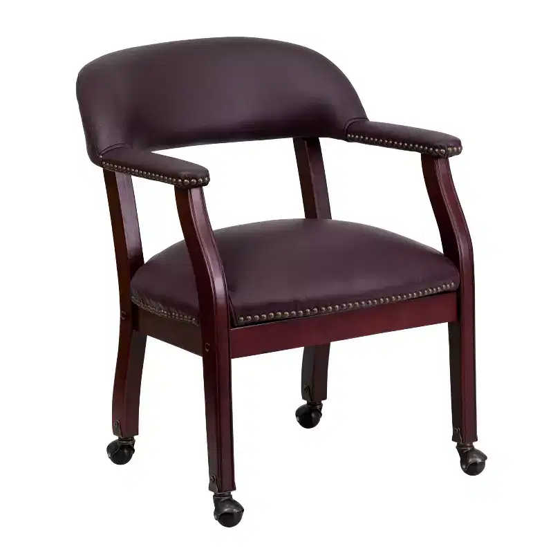Emma and Oliver Conference Chair with Accent Nail Trim and Casters