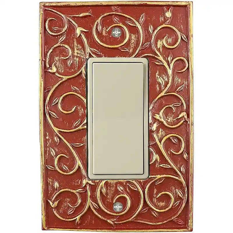 Meriville French Scroll 1 Rocker Wallplate, Single Switch Electrical Cover Plate