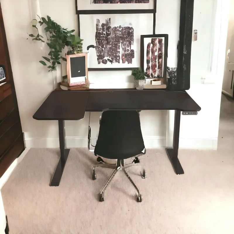 59 Adjustable Black L Shape Standing Desk