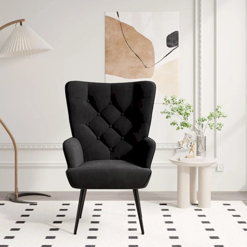 Modern Velvet Fabric Upholstered Chair