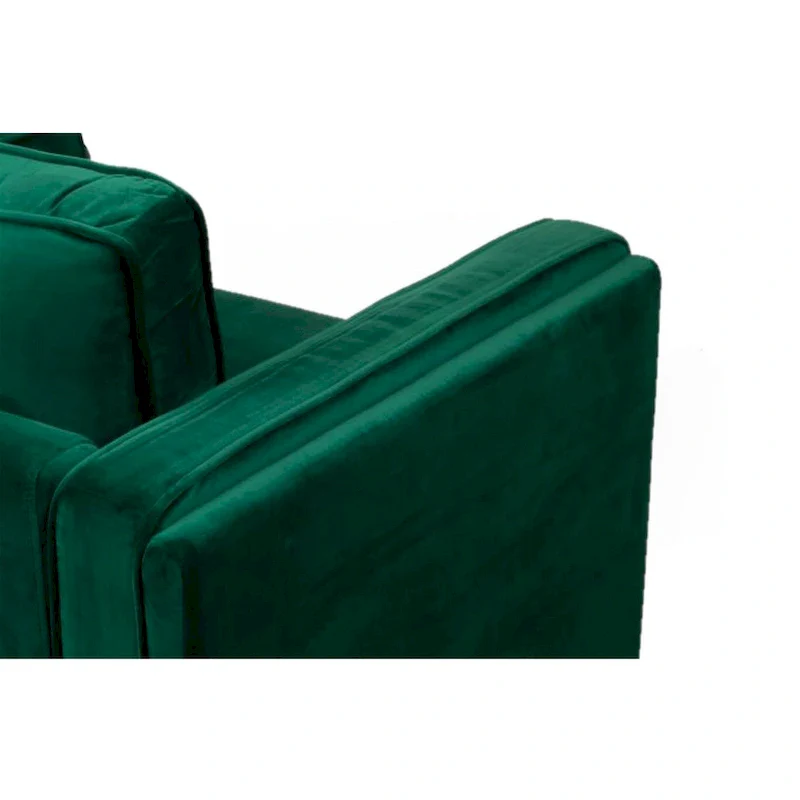Green velvet Arm Chair With Golden Finish legs