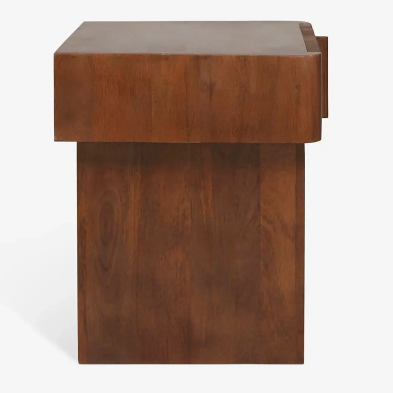 Modern Natural Wood Dual-Pedestal Drawer Nightstand
