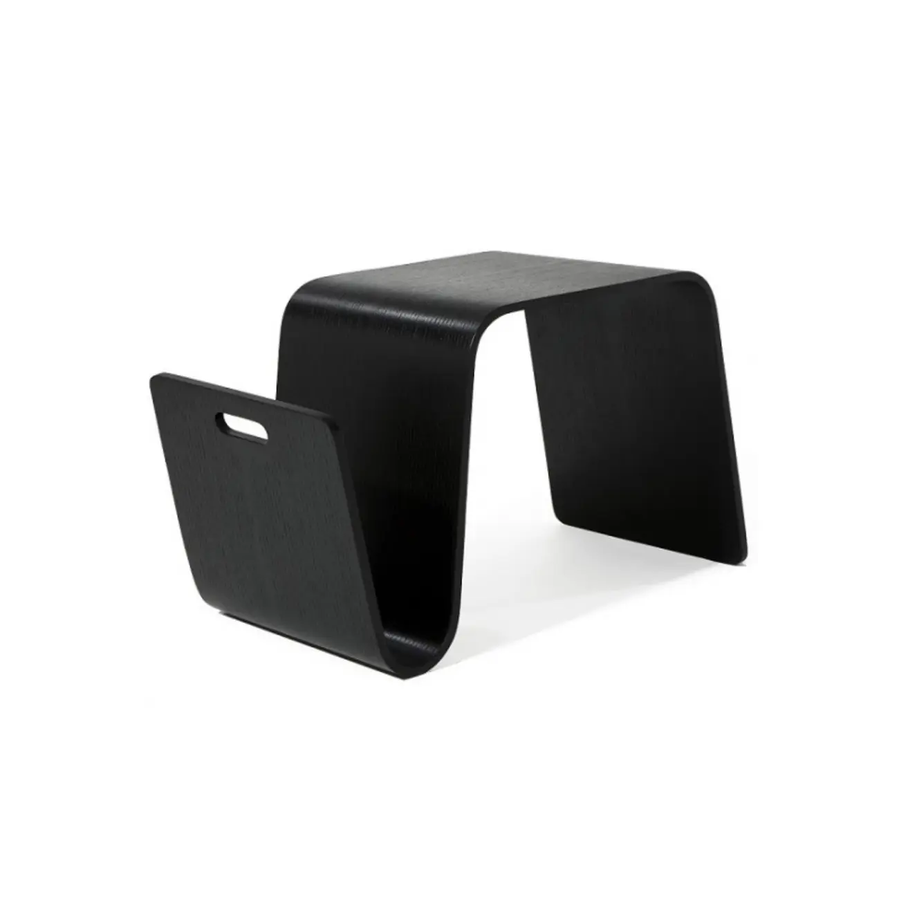 Convertible Wooden Nut-Brown C-Shaped Sofa Side Table