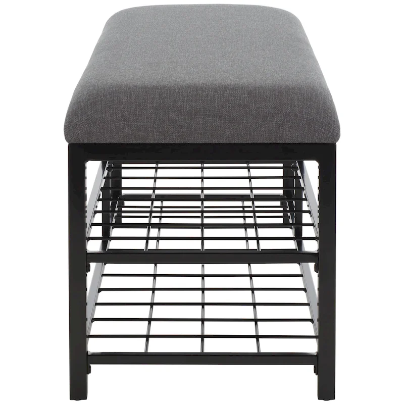 SAFAVIEH Yael Open Shelf Bench with Cushion - 42  W x 15  D x 18  H - 42Wx15Dx18H