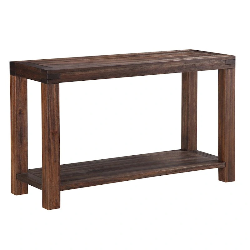Meadow Solid Wood Console Table in Brick Brown