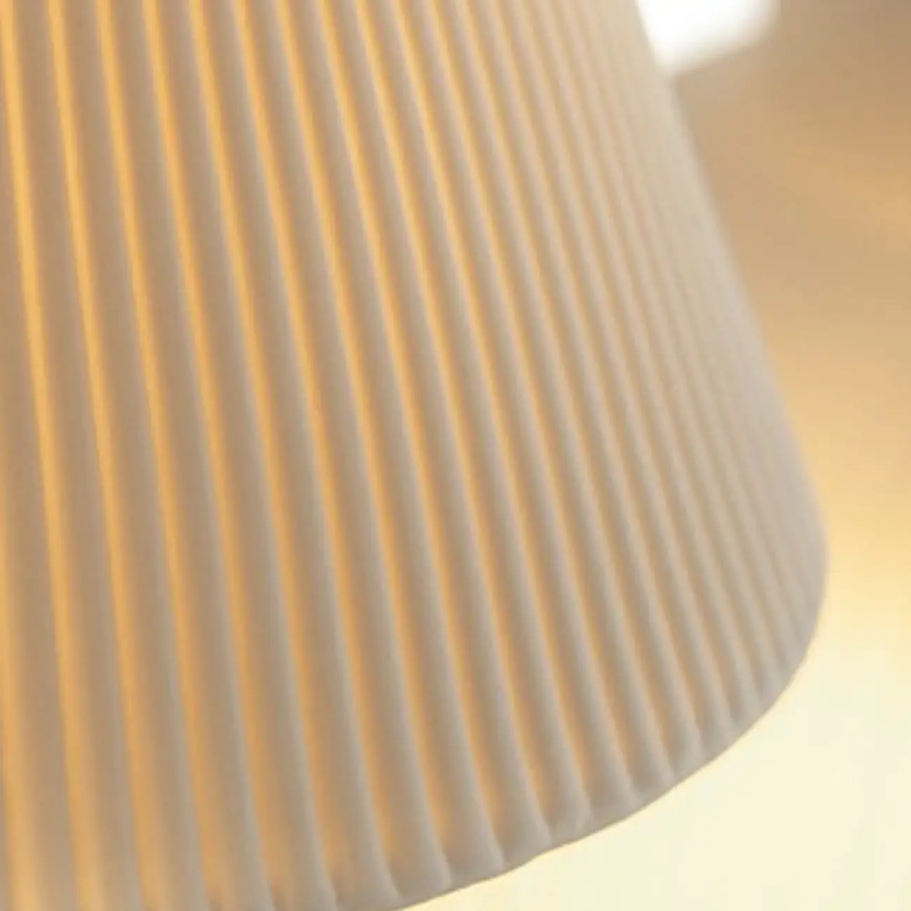 Modern Gold Metal Ribbed White Ceramic Pendant Light