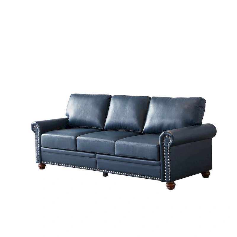 3 Seat Sofa with Rubber wood Legs and Nails finish