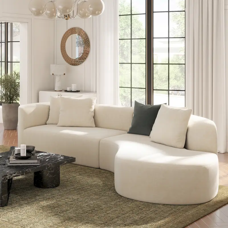 Mallory 134.5 Sofa-in-a-Box RAF Curved Sectional Sofa