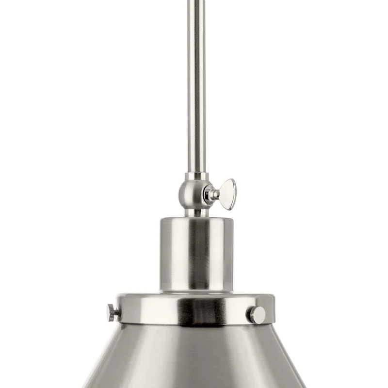 Hinton Collection One-Light Brushed Nickel Modern Farmhouse Pendant - 16 in x 16 in x 14 in