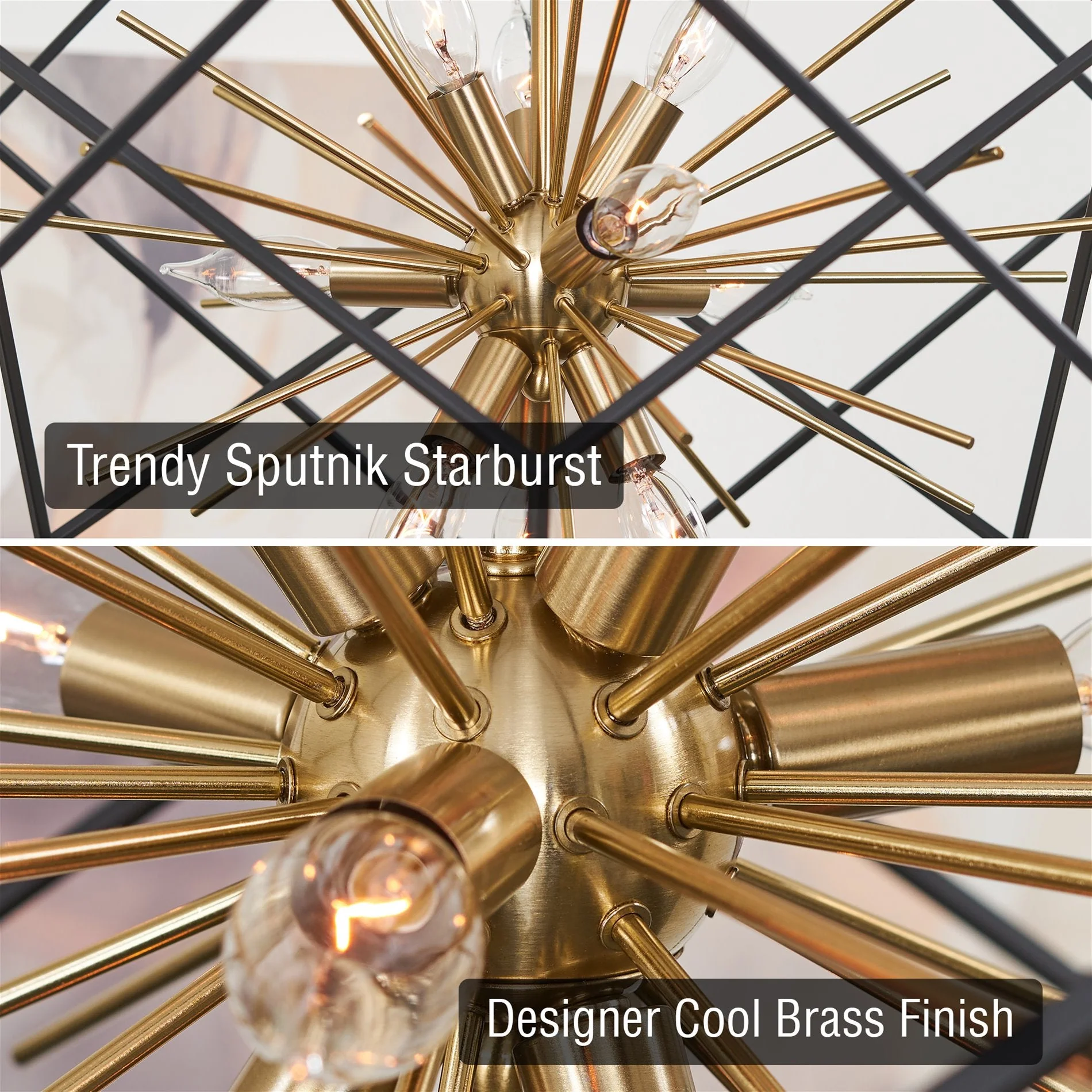 Berkshire 27 9-Light Mid Century Modern Foyer Geometric Pendant Light