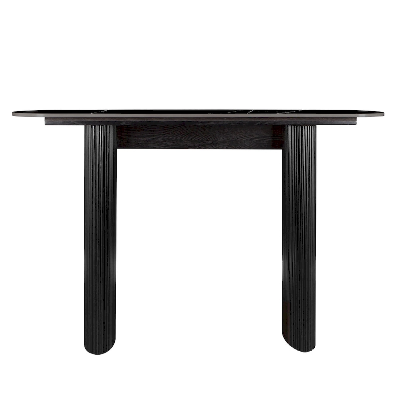 Marble Console Table Entryway Table with Fluted Base