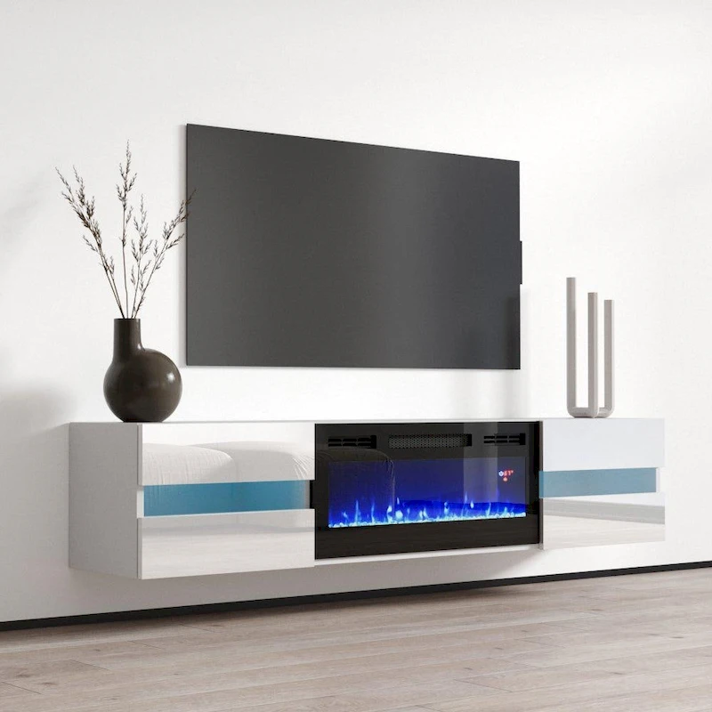 Metro EF Wall Mounted Electric Fireplace 72 TV Stand
