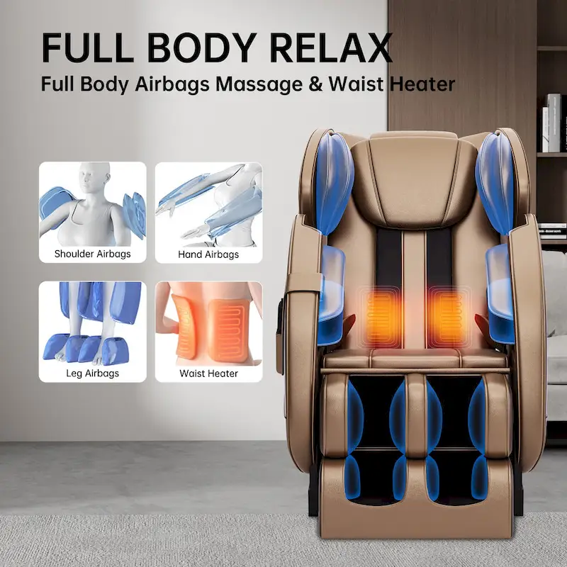 heated Full Body Massage Chair with zero gravity mode and Bluetooth music player