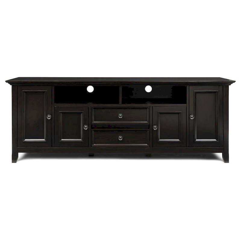 WYNDENHALL Halifax 72 inch Wide Solid Wood Transitional TV Stand - 72w x 19d x 26 h